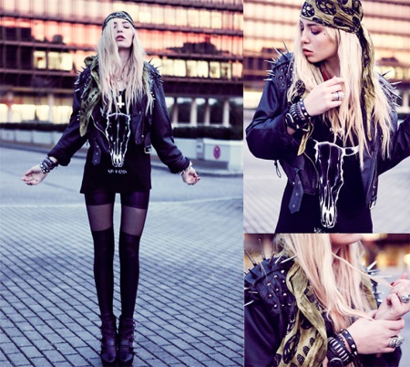 باندانا للفستان بأسلوب الروك