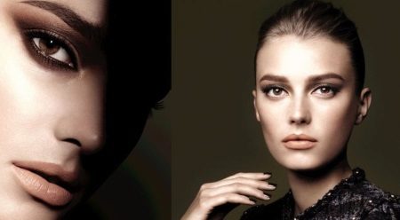 Makeup under a black dress