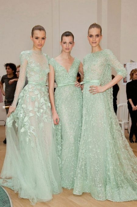 Mint floor dresses