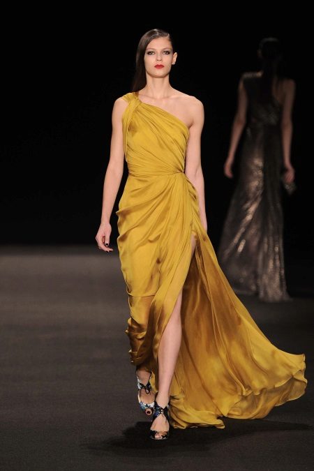 Greek style mustard dress