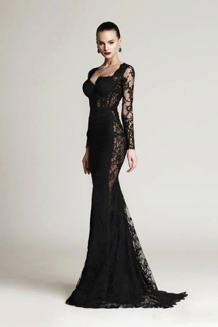 Black dress with transparent accents