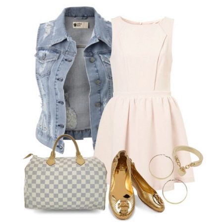 Ballet shoes under a pink dress