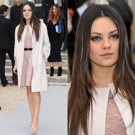 Pink dress with a white jacket