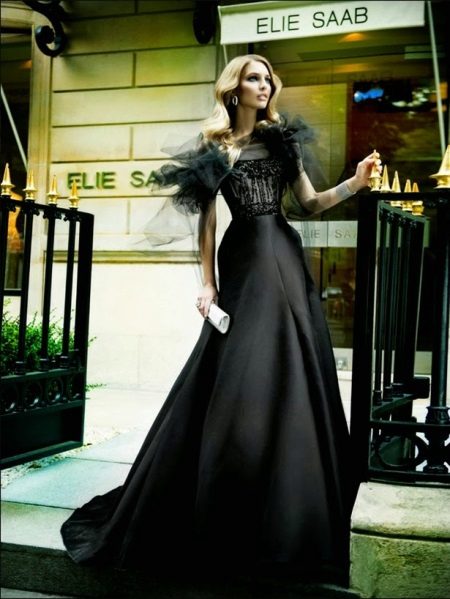 Silk a-line evening dress