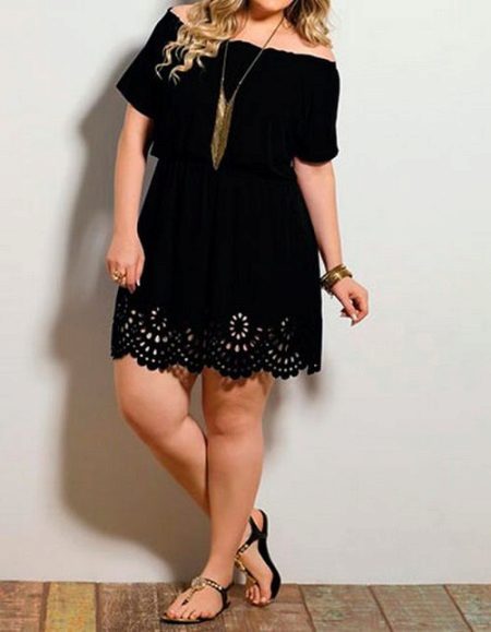 How to wear a knitted dress for a full girl - accessories