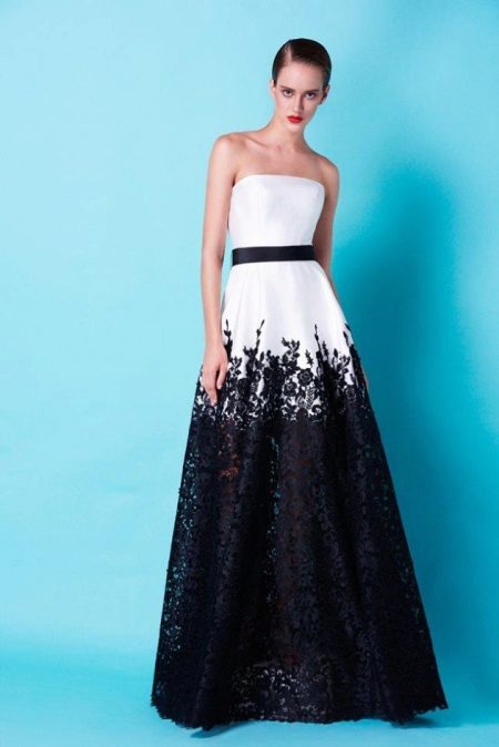 Guipure Skirt Evening Dress