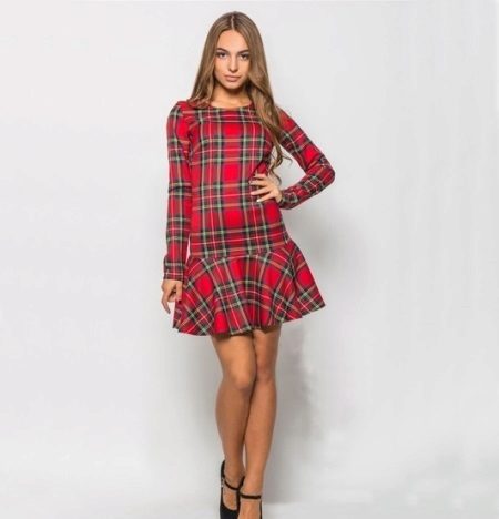 Vestit de cintura a quadres vermells