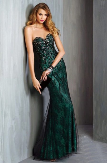 Green Lined Black Dress