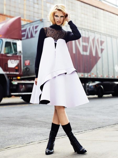 Neoprene dress combined