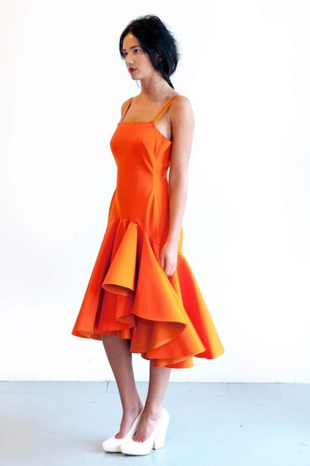 Neoprene orange dress