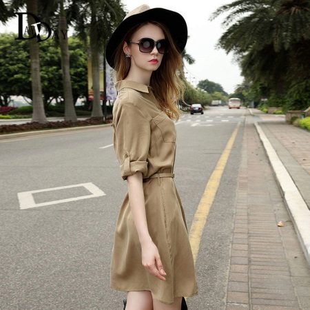 Light safari shirt dress