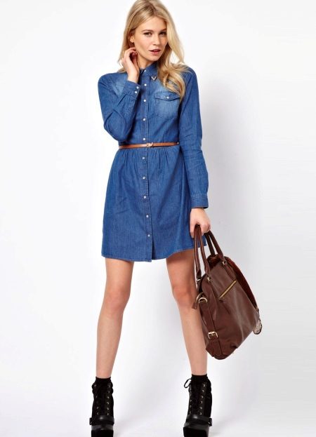 Denim shirt dress
