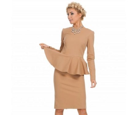 Beige Peplum Dress