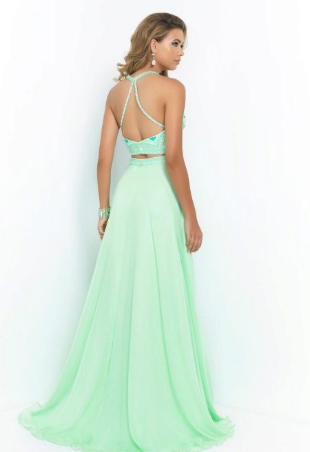 Evening dress with a small train