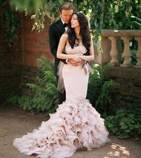 Mermaid dress with a train