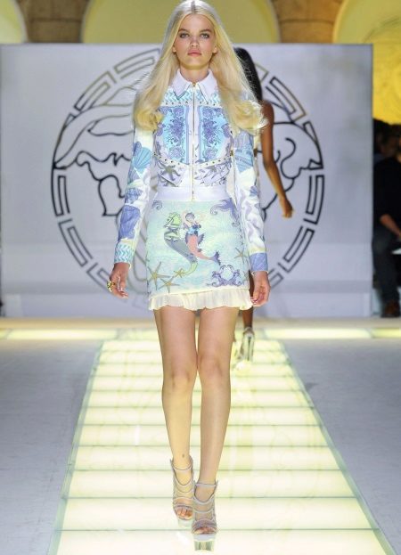 Dress with marine print