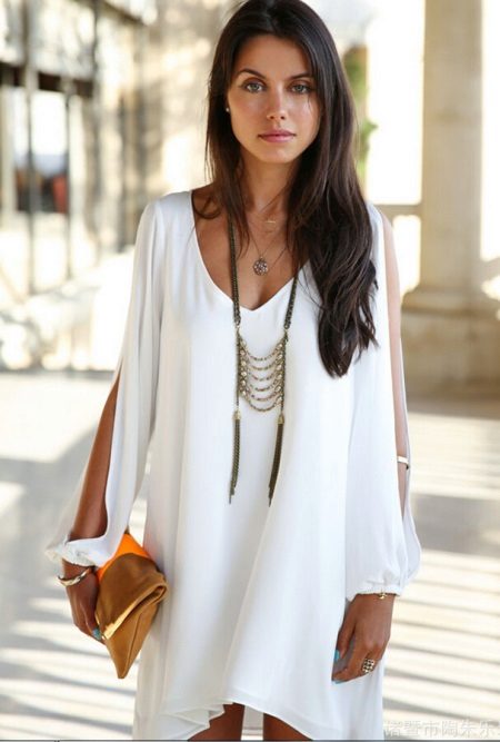 Short slit long sleeve dress