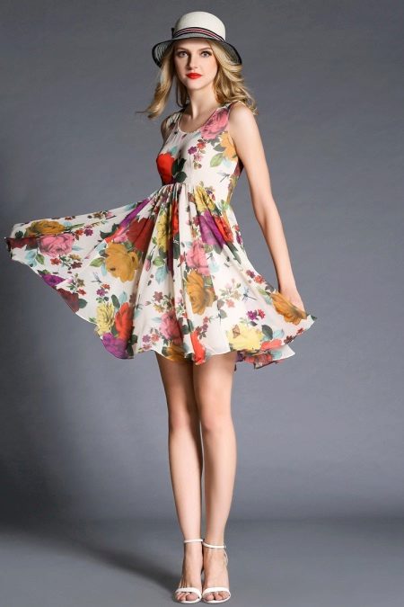 Floral High Waist Dress