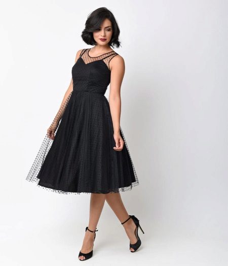 A puffy black dress in the style of the 50s