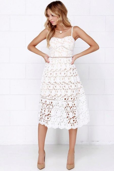 White Flare Knitted Dress