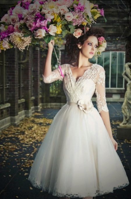 Fishnet Midi Wedding Dress