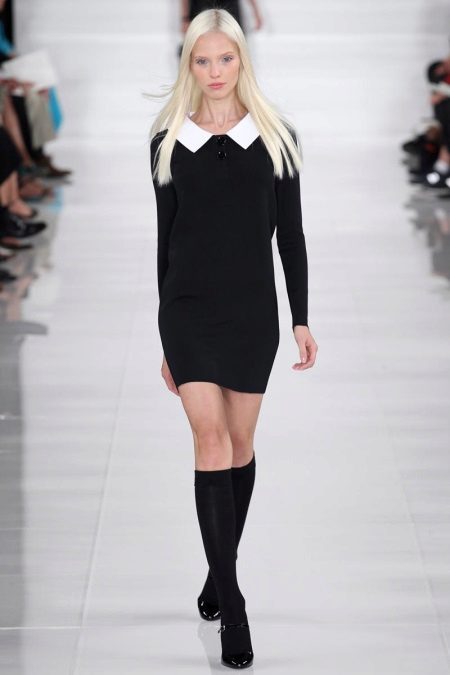 knit dress with a white collar