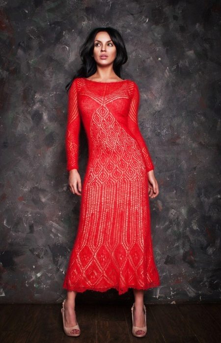 Knitted spring lace dress