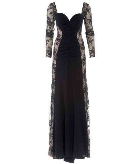 Floor-length evening dress with lace