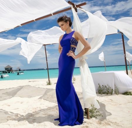 Summer dress blue to the floor