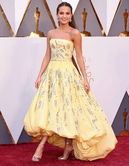 Bandeau dress with balloon skirt