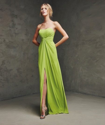 Strapless Dress with High Waist