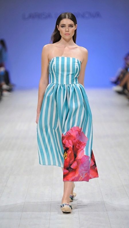 Strapless dress midi nautical