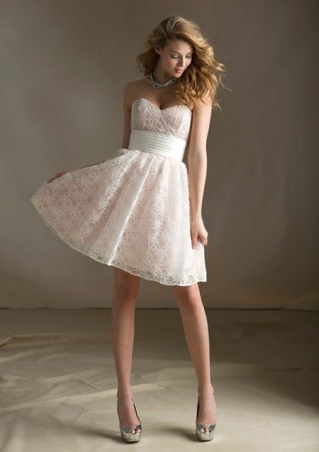 A-line strapless short summer dress