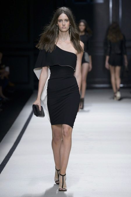 One-sleeve jersey dress