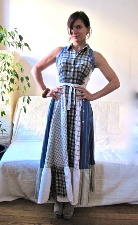 Dress from a boho style men's shirt