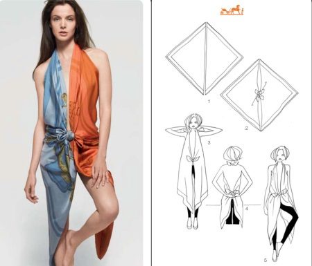 Dress from a scarf summer