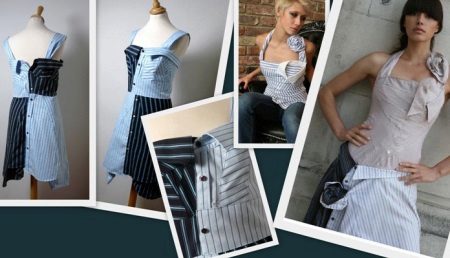 An example of a dress from a men's shirt