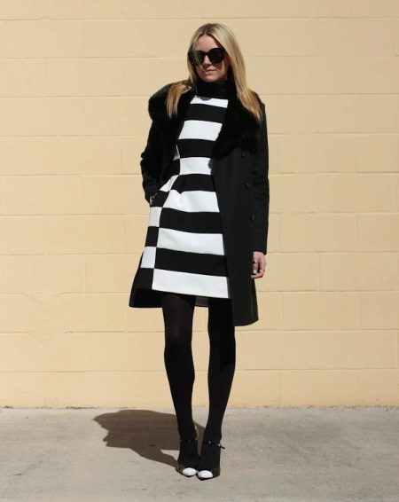 Coat for a dress with a bell skirt
