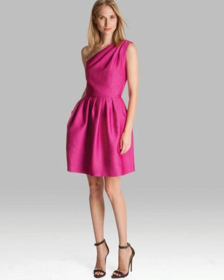 Dress with a bell skirt for girls with a rectangle figure