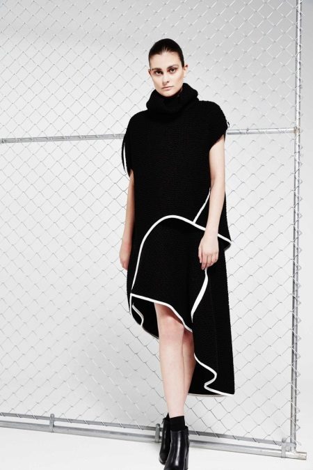 Woolen dress hi-low