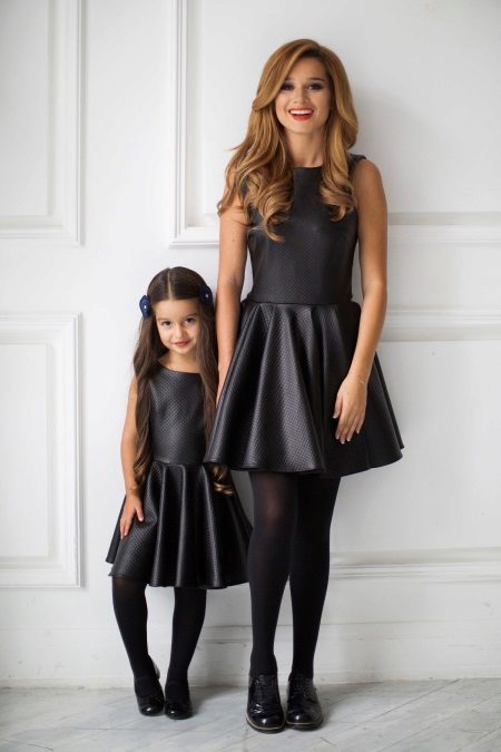 Dress in eco-leather properties