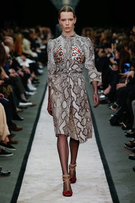 Print eco-leather dress