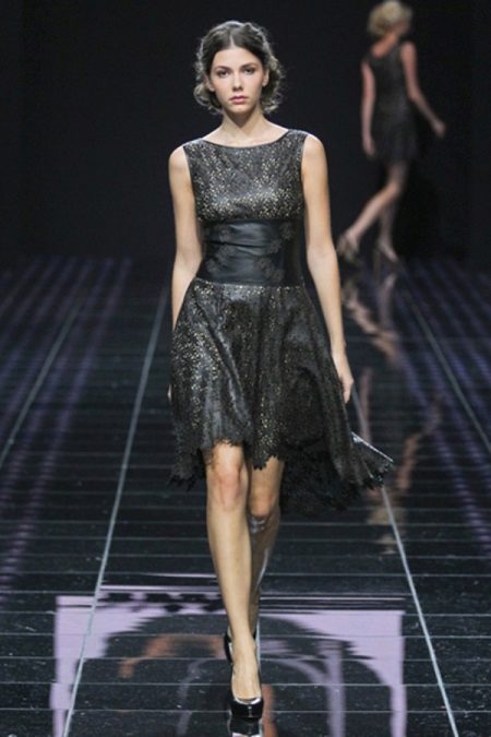 Perforated eco-leather dress