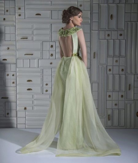 Green dress with an open back