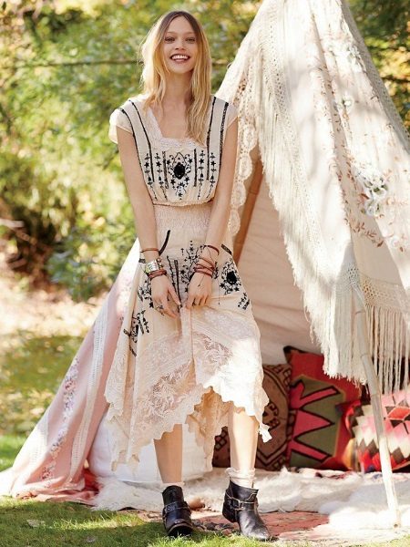 Boho style dress with a pattern