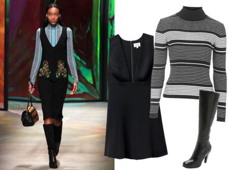 Colla de drap a un vestit negre