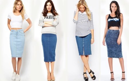 denim pencil skirt casual kits