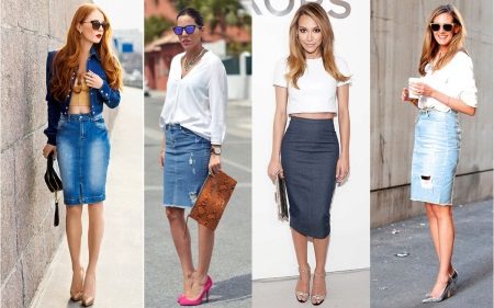 denim pencil skirts