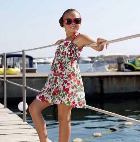 Summer flower sundress dress for girls