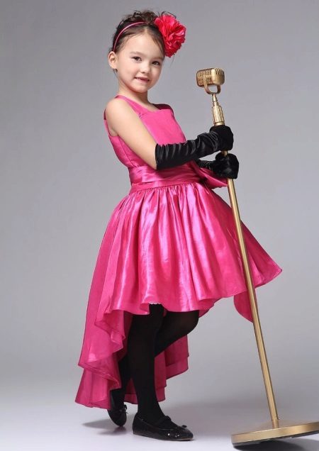 Dress in retro style short front long back for girls